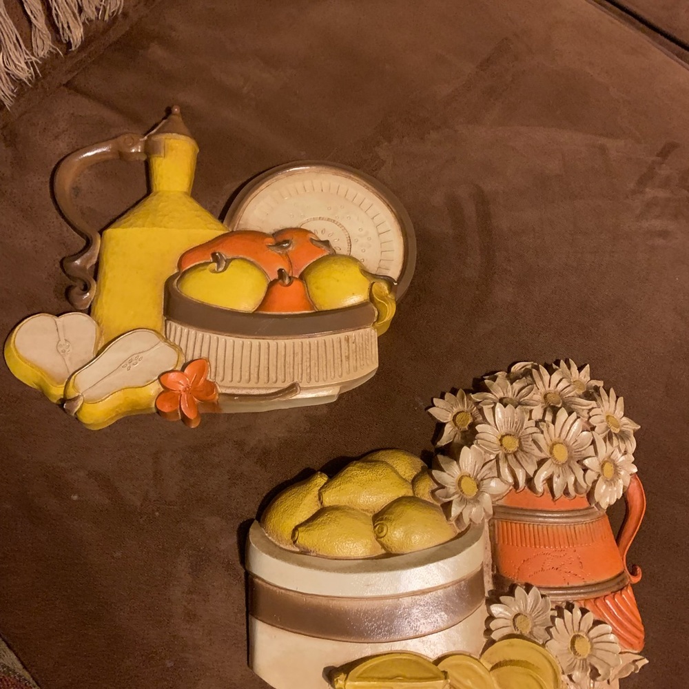 Syroco Homco USA vintage 1981 Home Interior wall  plaque with lemons & d…